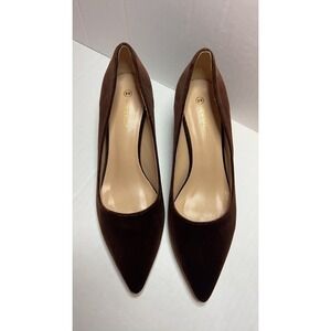 Newbella Brown Velvet Pointed Toe High Heel Pumps